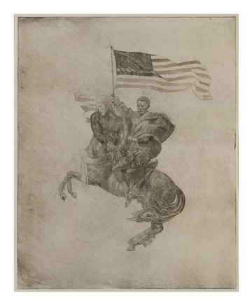 Lincoln Centaur- was "I Believe that All Good Things Come from God and Lioncoln Centour" double etching