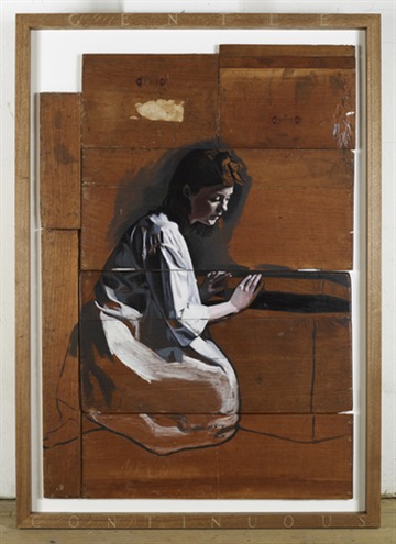 oliver clegg gentle continuous oil on dismantled blanket chest 1 x110cm 2010